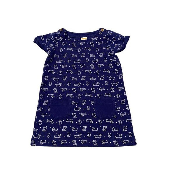 Gymboree Toddler Girl's Navy Puppy Print Shift Dress - Size 2T - Like New! - Picture 1 of 2